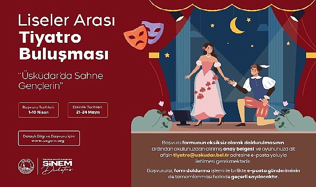 Üsküdar Belediyesi’nden Gençlere Sahne Çağrısı: “Üsküdar’da Sahne Gençlerin” Tiyatro Buluşması Başlıyor